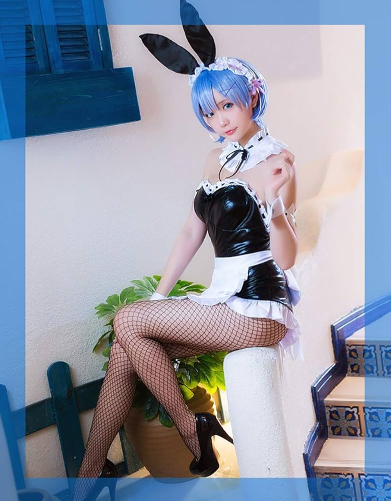 P③2 レディース ゼロから始める異世界生活 レム バニーガール コスプレ 黒 P③2 レディース ゼロから始める異世界生活 レム バニーガール